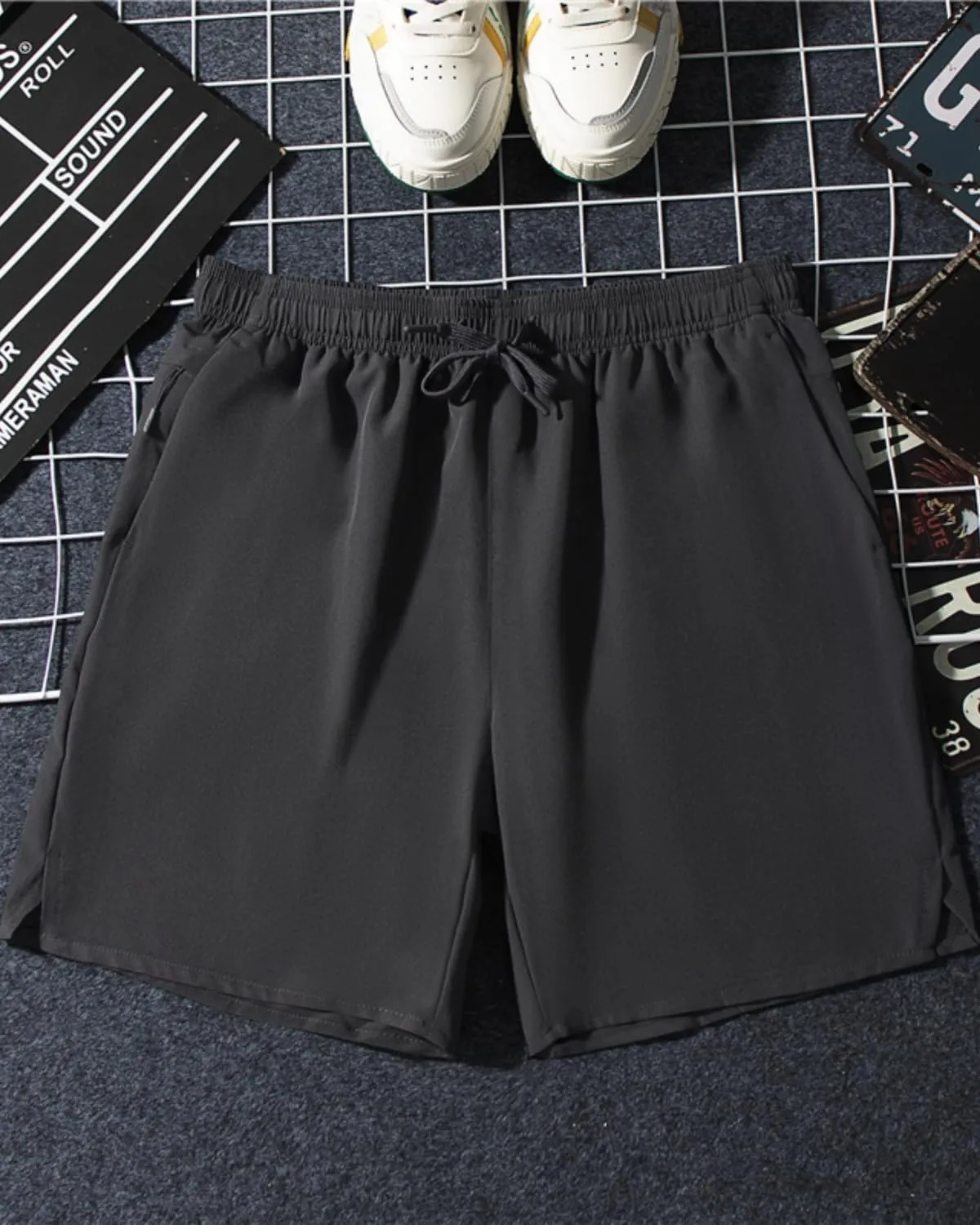 Gym Running Shorts Workout Shorts for Men 7 Inches Quick Dry Lightweight Athletics Shorts with Zipper Pockets