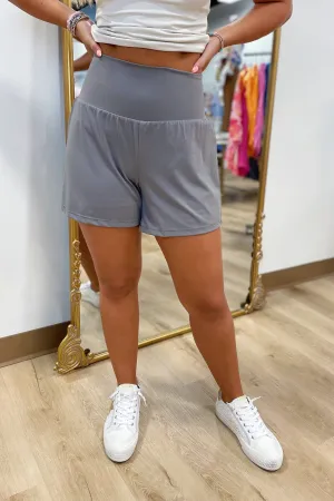 Halara Super High Waisted Yoga Shorts Longer Length Gray