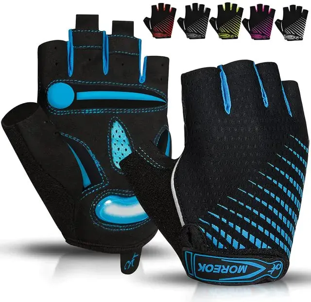 Half-Finger Cycling Gloves with Padded Palm - Breathable, Durable & Comfortable for Triathletes