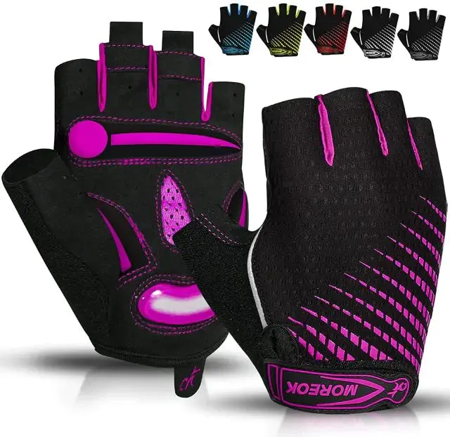 Half-Finger Cycling Gloves with Padded Palm - Breathable, Durable & Comfortable for Triathletes