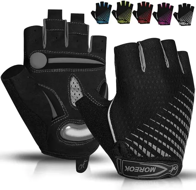 Half-Finger Cycling Gloves with Padded Palm - Breathable, Durable & Comfortable for Triathletes