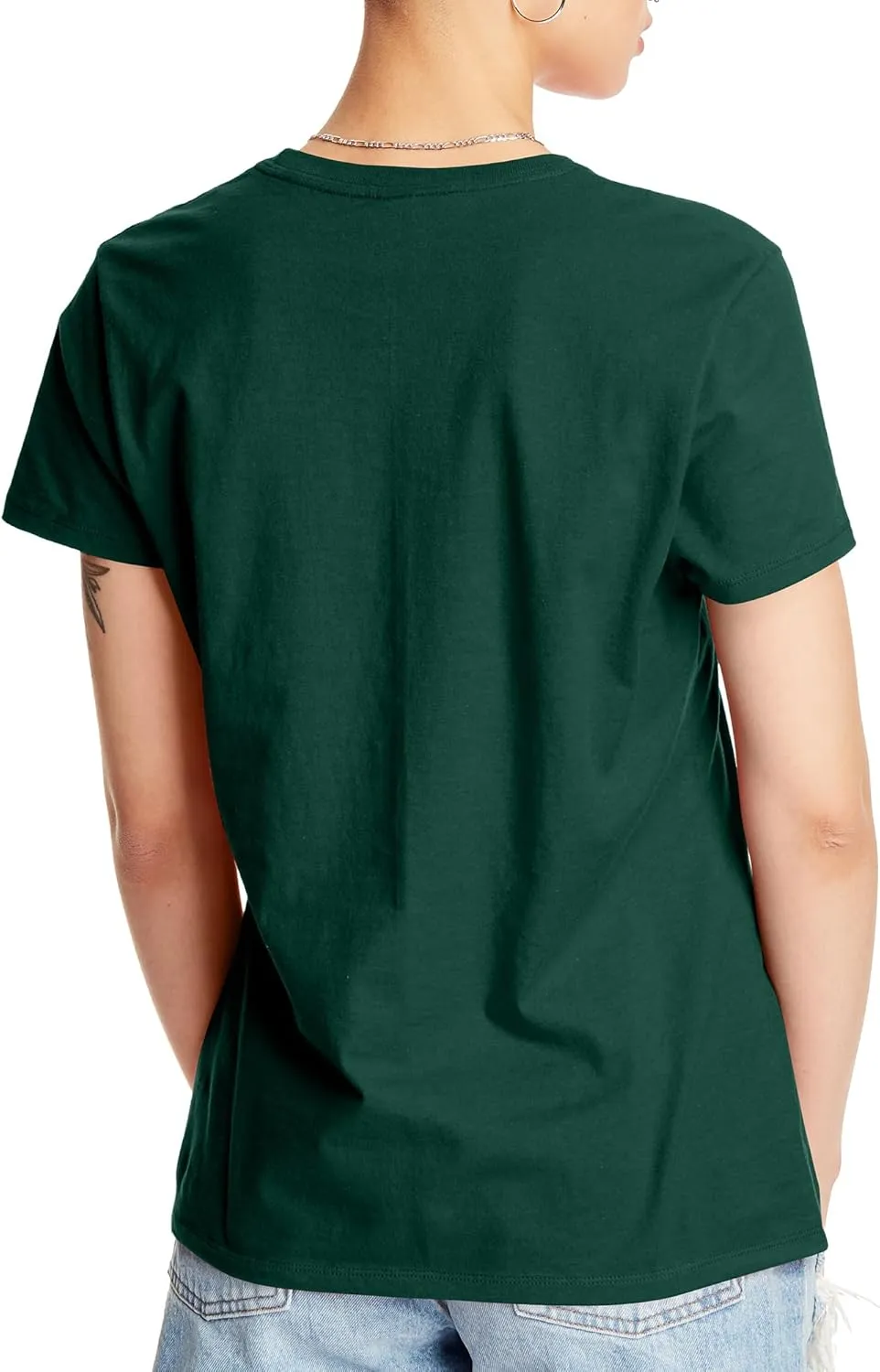 Hanes Perfect-T Crewneck T-Shirt, Lightweight Cotton Short Sleeve Tee for Women