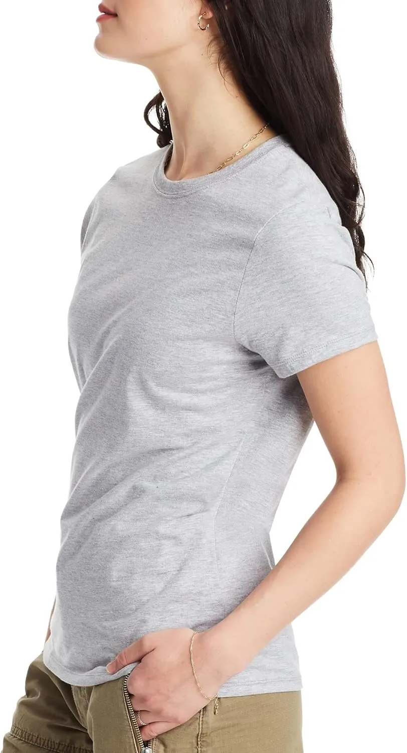 Hanes Perfect-T Crewneck T-Shirt, Lightweight Cotton Short Sleeve Tee for Women