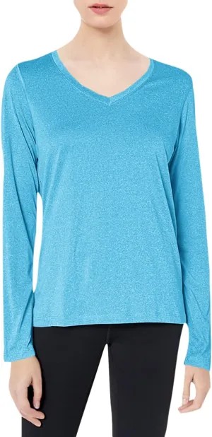 Hanes Sport Women's Cool DRI Performance Long-Sleeve V-Neck T-Shirt