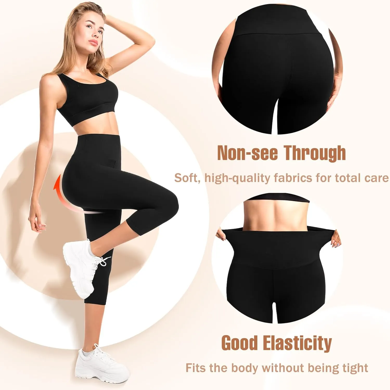 Hethrone Capri Leggings for Women, High Waisted Buttery Soft Women's Leggings for Workout