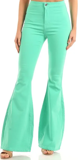 High Waisted Stretchy Bell Bottom Jeans