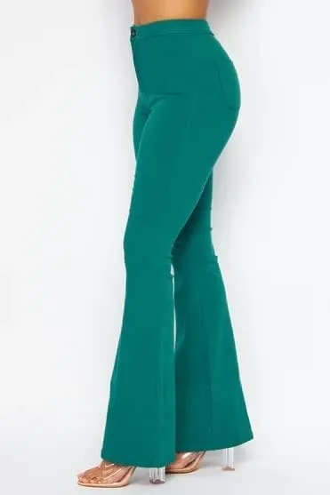 High Waisted Stretchy Bell Bottom Jeans
