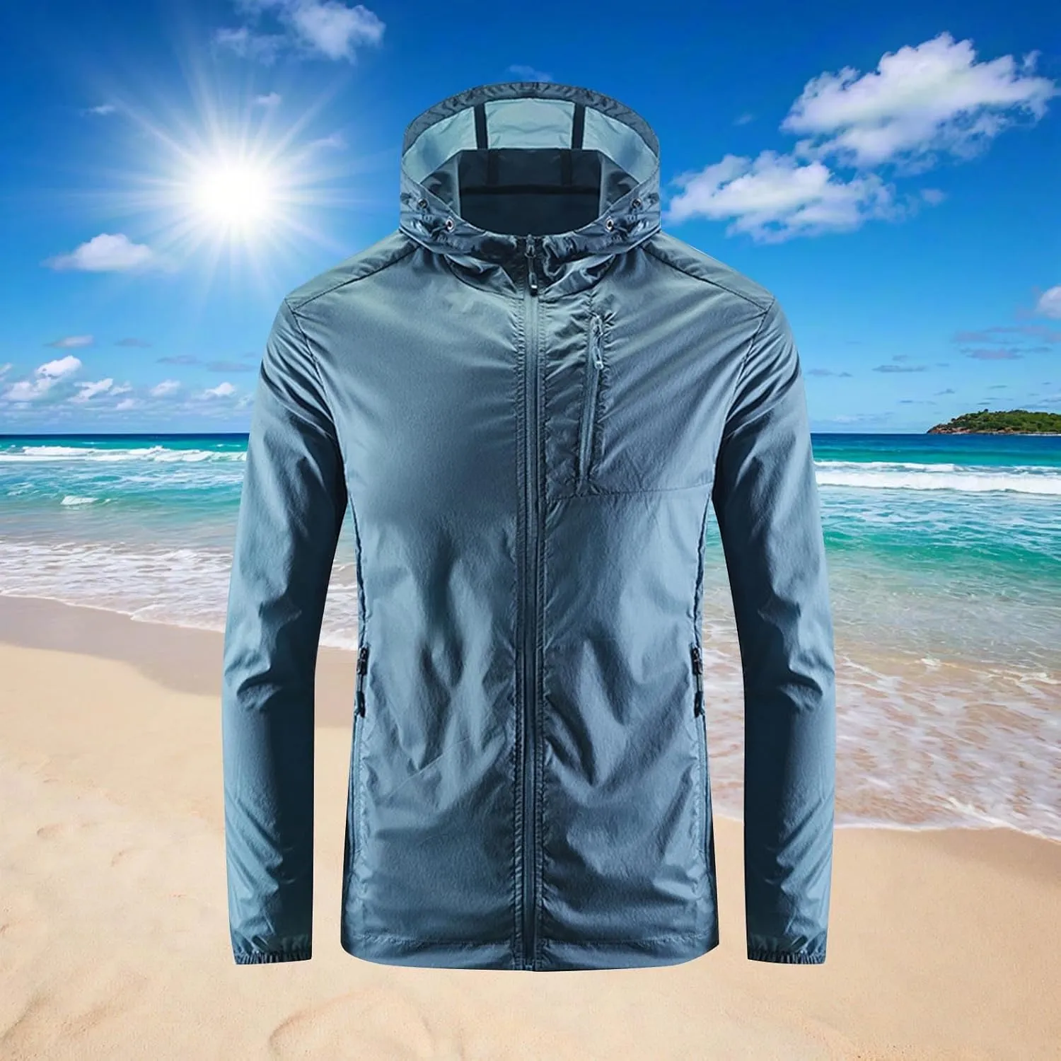 Hoodie Shirts for Men UPF 50  Fishing Swim T-Shirt Long Sleeve Outdoor Sports Quick Dry Hiking Hoodies