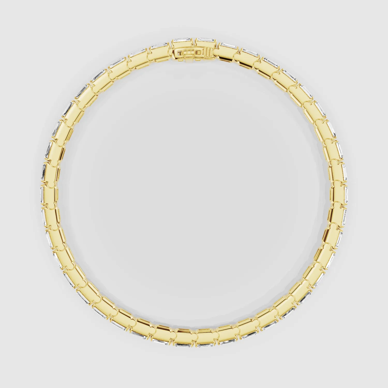 Horizontal Tennis Bracelet-Emerald Cut