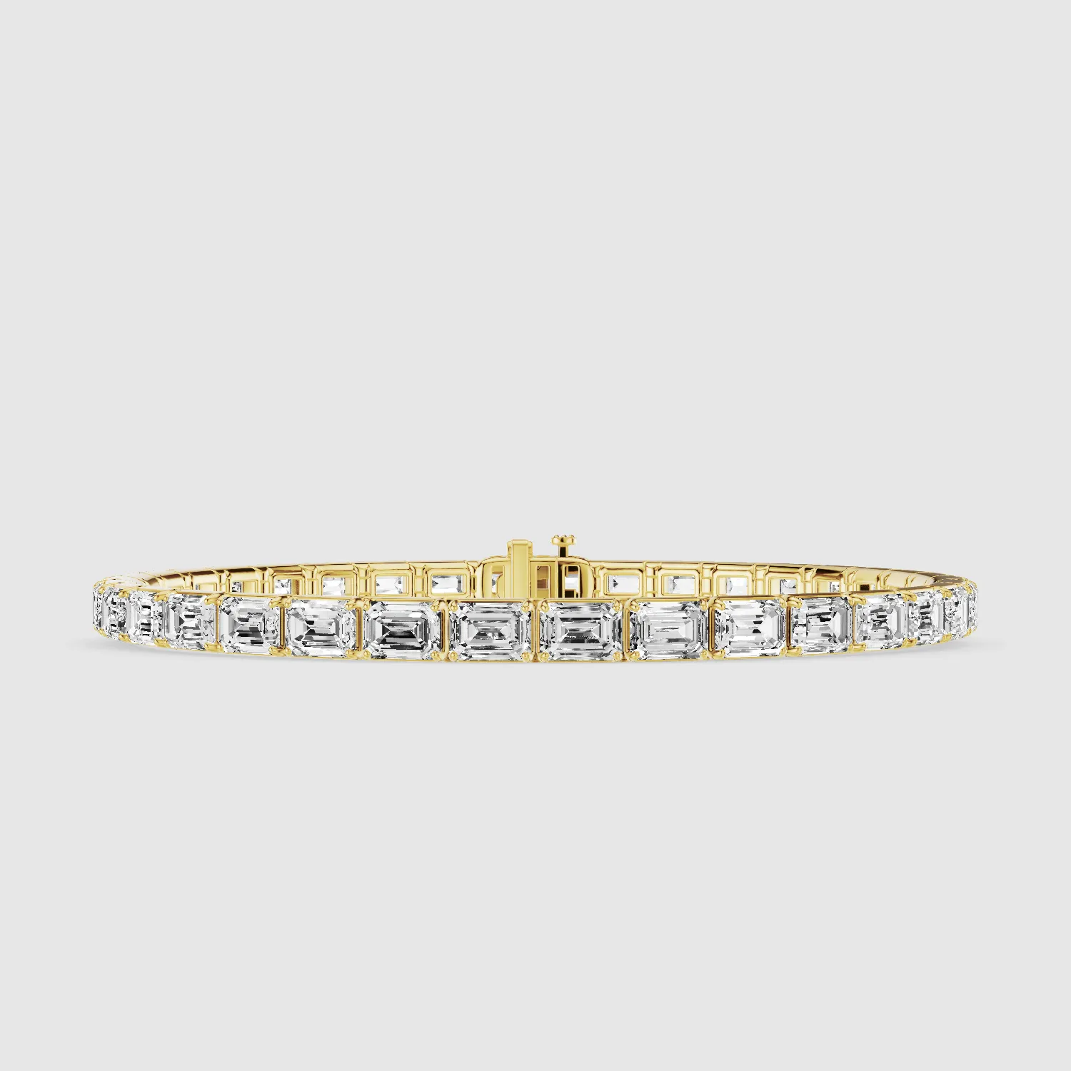 Horizontal Tennis Bracelet-Emerald Cut