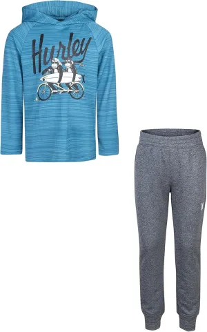 Hurley baby-boys Long Sleeve Hooded Top and Jogger Pants 2-piece Outfit Set