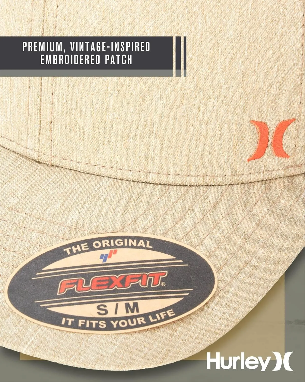 Hurley Men's Caps - Mini Icon Mesh Panel Baseball Cap - Fitted Hats for Men