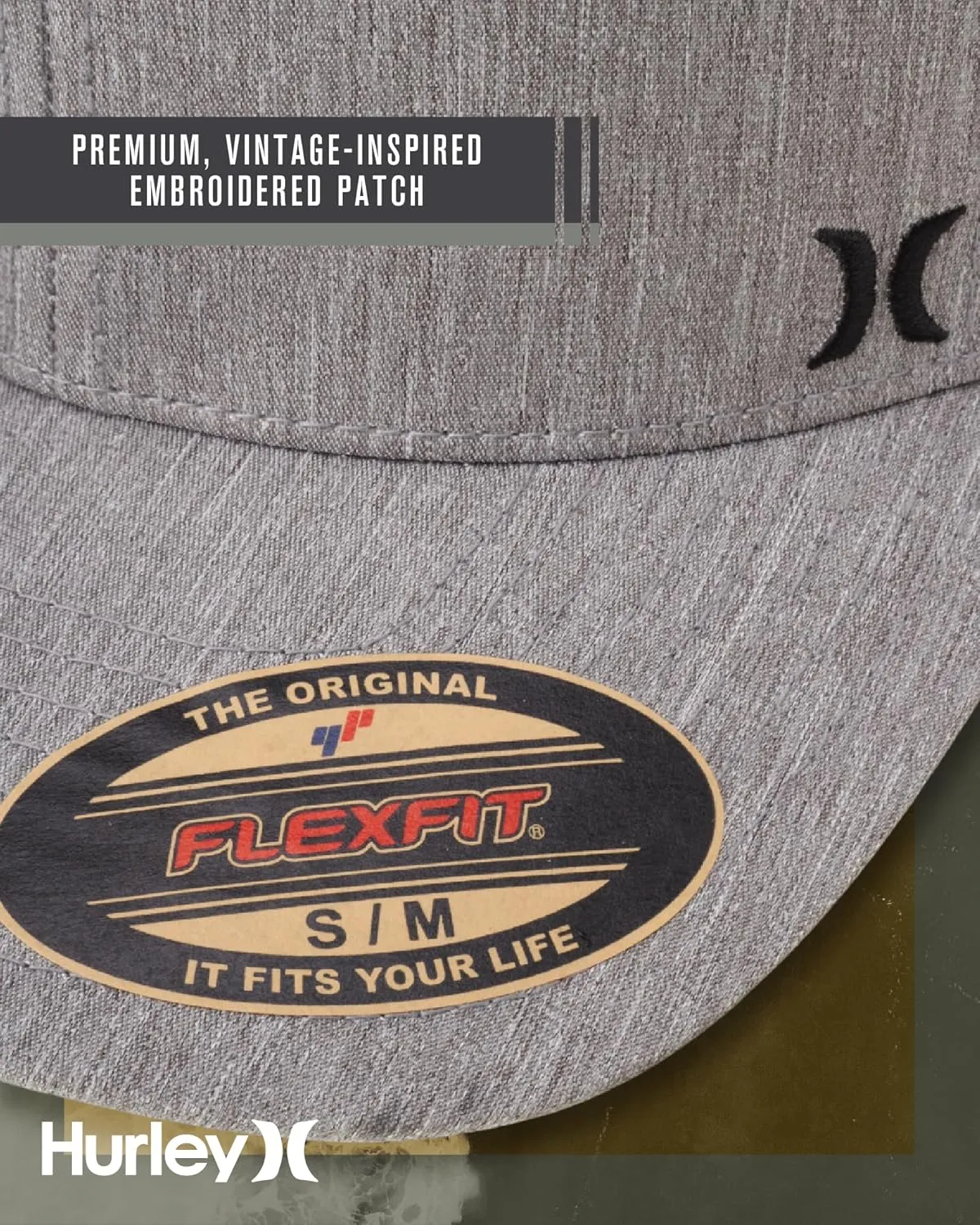 Hurley Men's Caps - Mini Icon Mesh Panel Baseball Cap - Fitted Hats for Men