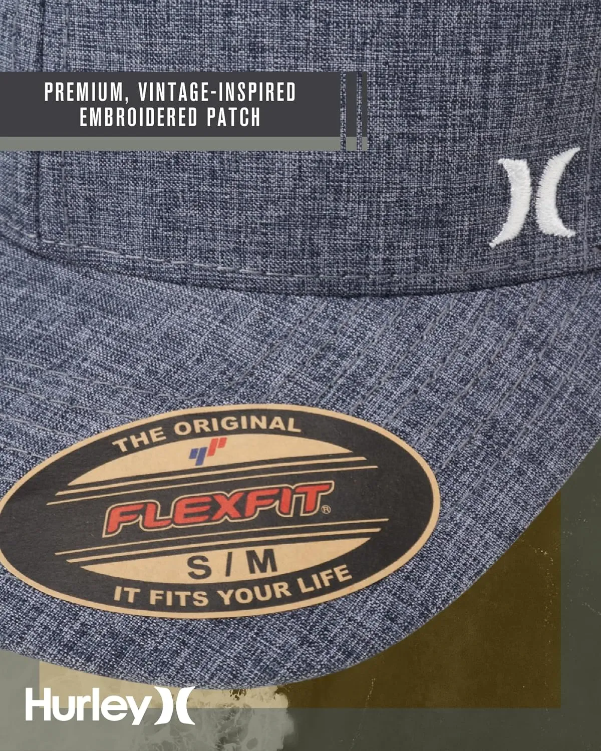 Hurley Men's Caps - Mini Icon Mesh Panel Baseball Cap - Fitted Hats for Men