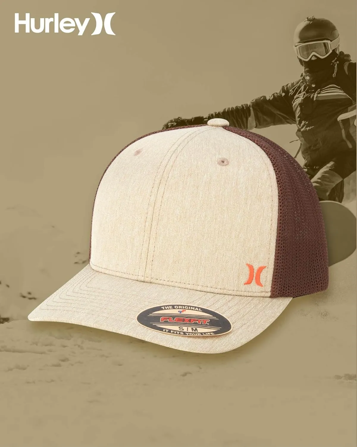 Hurley Men's Caps - Mini Icon Mesh Panel Baseball Cap - Fitted Hats for Men