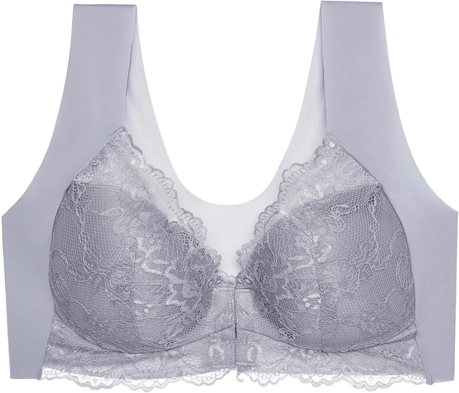 iLH Bras for Women Lace Front Closure Bras Comfort Full-Coverage Sports Bra No Underwire Breathable Lift up Air Bra