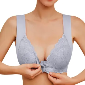 iLH Bras for Women Lace Front Closure Bras Comfort Full-Coverage Sports Bra No Underwire Breathable Lift up Air Bra