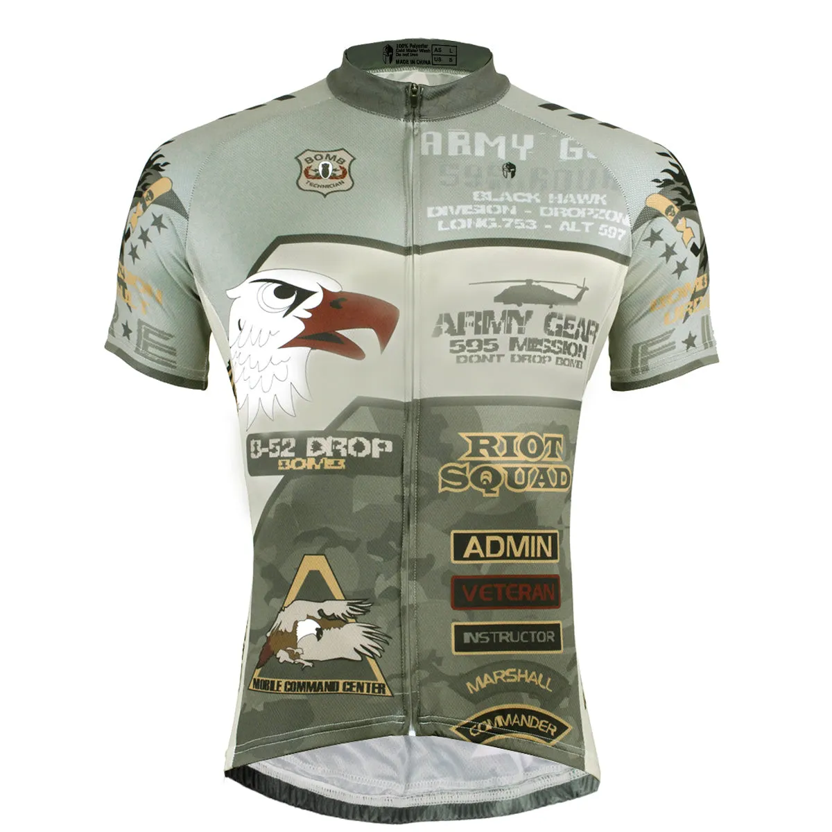 ILPALADINO ARMY GEAR ADMIN VETERAN Men's Outdoor Sports Wear Short-sleeve Cycling Jersey For Summer Breathable  Spring Autumn Exercise Bicycling Pro Cycle Clothing Racing Apparel Outdoor Sports Leisure Biking Shirts NO.536
