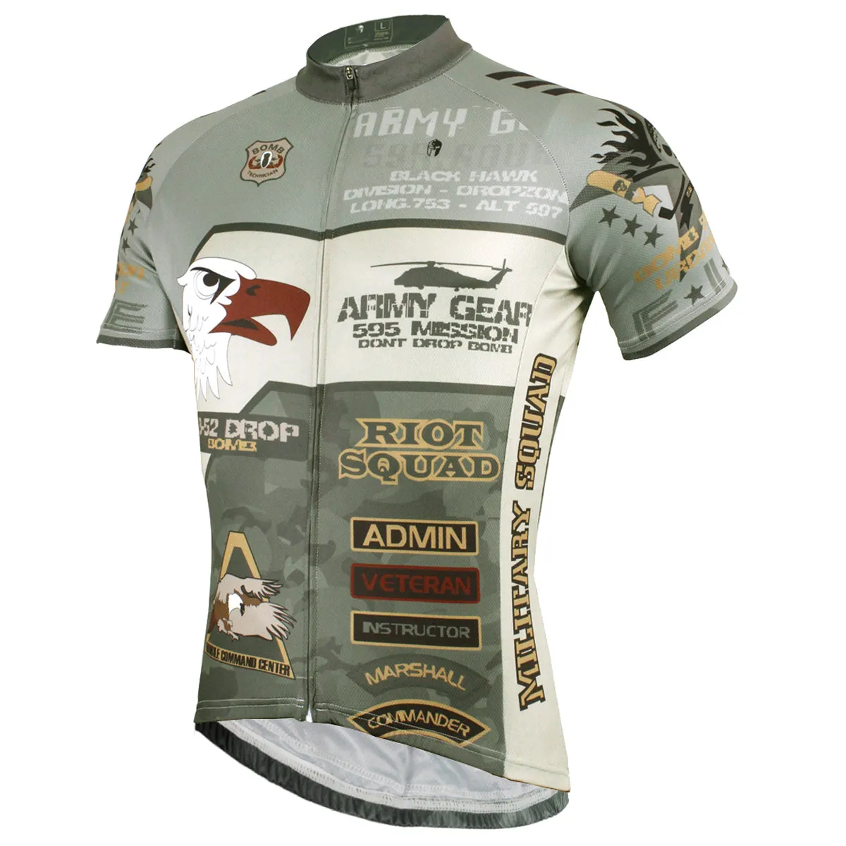 ILPALADINO ARMY GEAR ADMIN VETERAN Men's Outdoor Sports Wear Short-sleeve Cycling Jersey For Summer Breathable  Spring Autumn Exercise Bicycling Pro Cycle Clothing Racing Apparel Outdoor Sports Leisure Biking Shirts NO.536