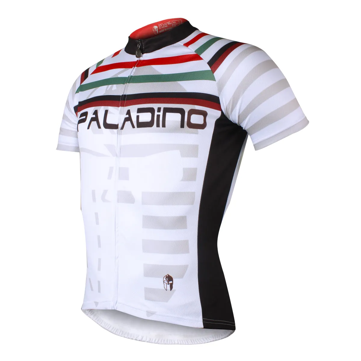 Ilpaladino Multi-Strip White Men's Breathable Short-Sleeve Cycling Jersey Bicycling Shirts Summer Quick Dry Sport Wear NO.704