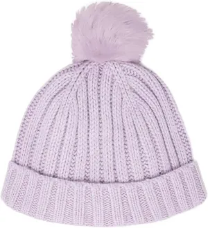 J.Crew Women's Ribbed Knit Pom Pom Beanie (Smoky Wisteria)