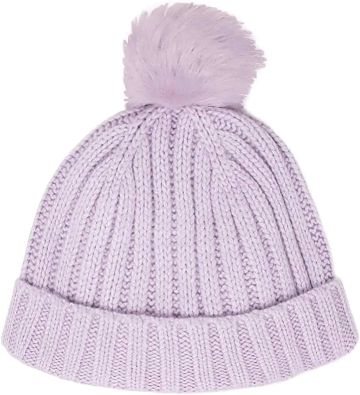 J.Crew Women's Ribbed Knit Pom Pom Beanie (Smoky Wisteria)