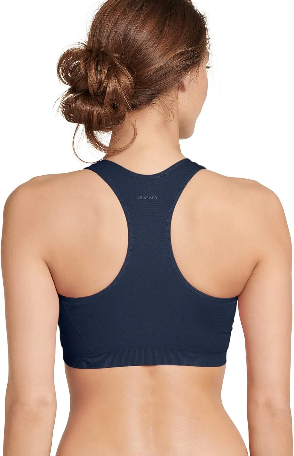 Jockey Women's Bra Mid Impact Removable Cup Seamless Sports Bra