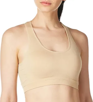 Jockey Women's Bra Mid Impact Removable Cup Seamless Sports Bra