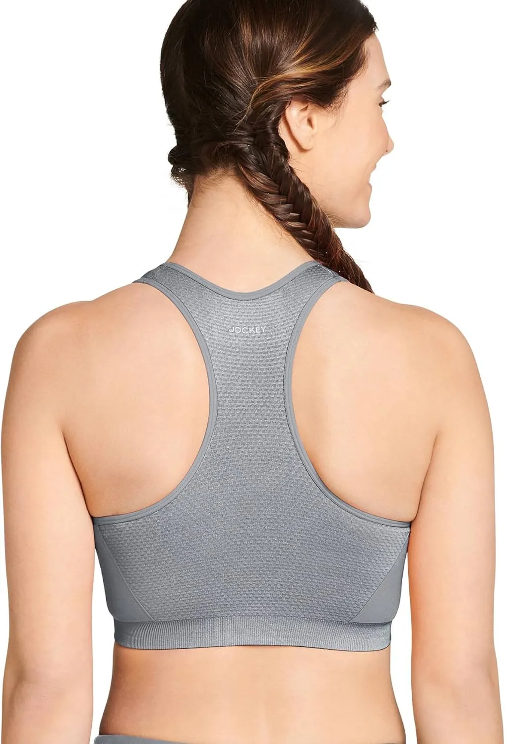 Jockey Women's Bra Mid Impact Removable Cup Seamless Sports Bra