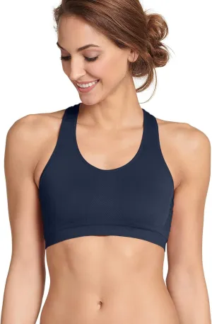 Jockey Women's Bra Mid Impact Removable Cup Seamless Sports Bra