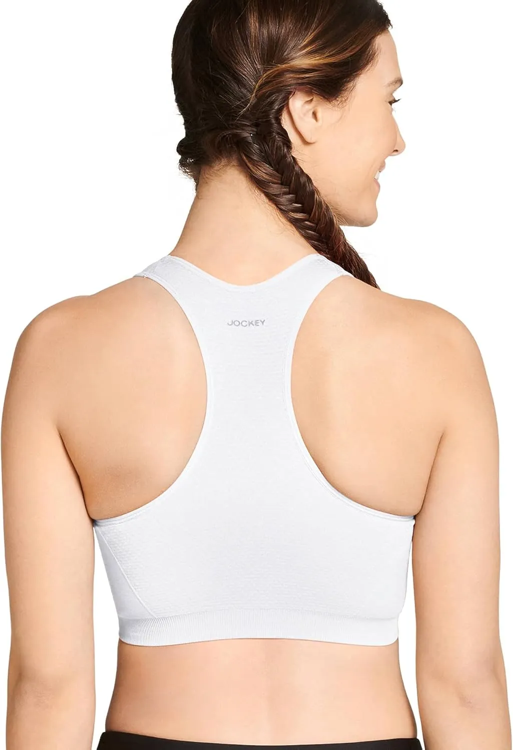 Jockey Women's Bra Mid Impact Removable Cup Seamless Sports Bra
