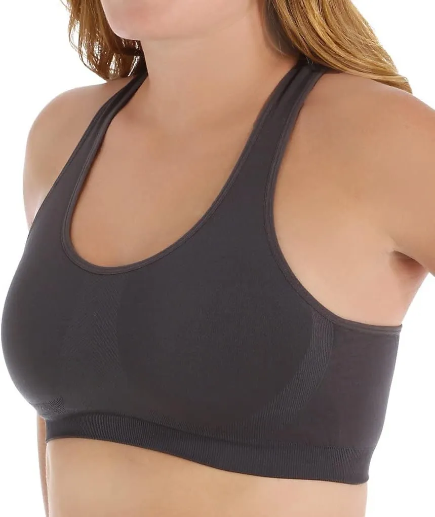 Jockey Women's Bra Mid Impact Removable Cup Seamless Sports Bra
