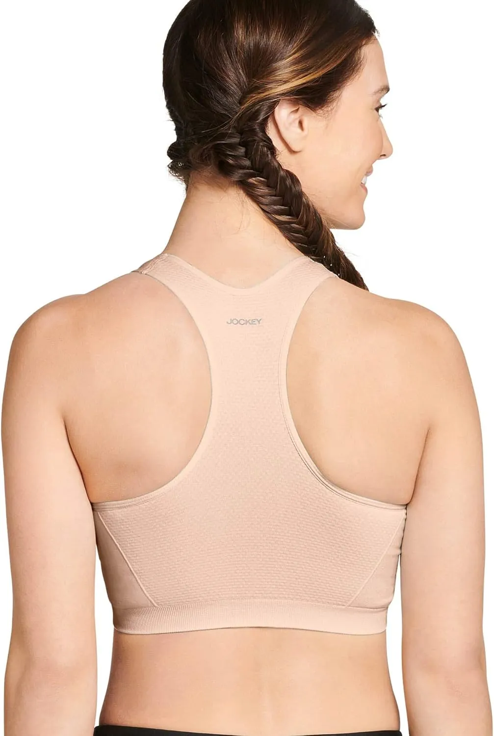 Jockey Women's Bra Mid Impact Removable Cup Seamless Sports Bra