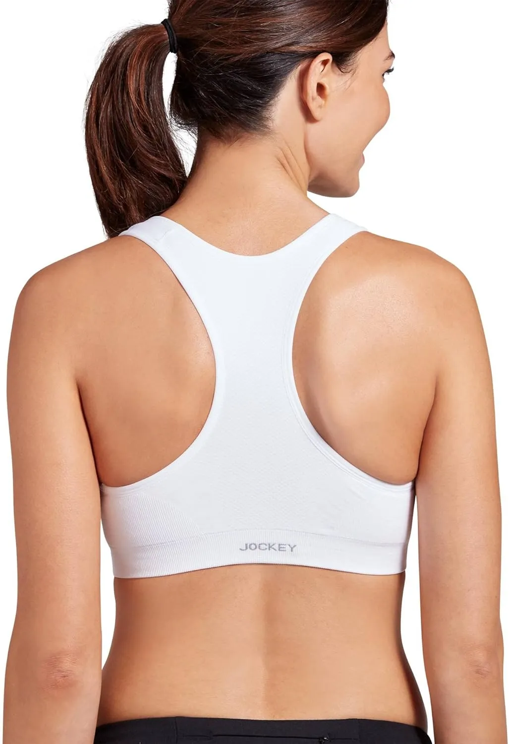 Jockey Women's Bra Mid Impact Zip Front Sports Bra
