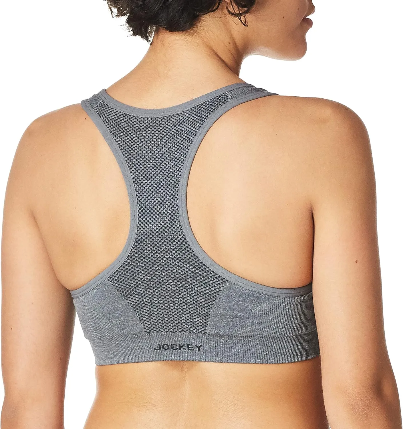 Jockey Women's Bra Mid Impact Zip Front Sports Bra