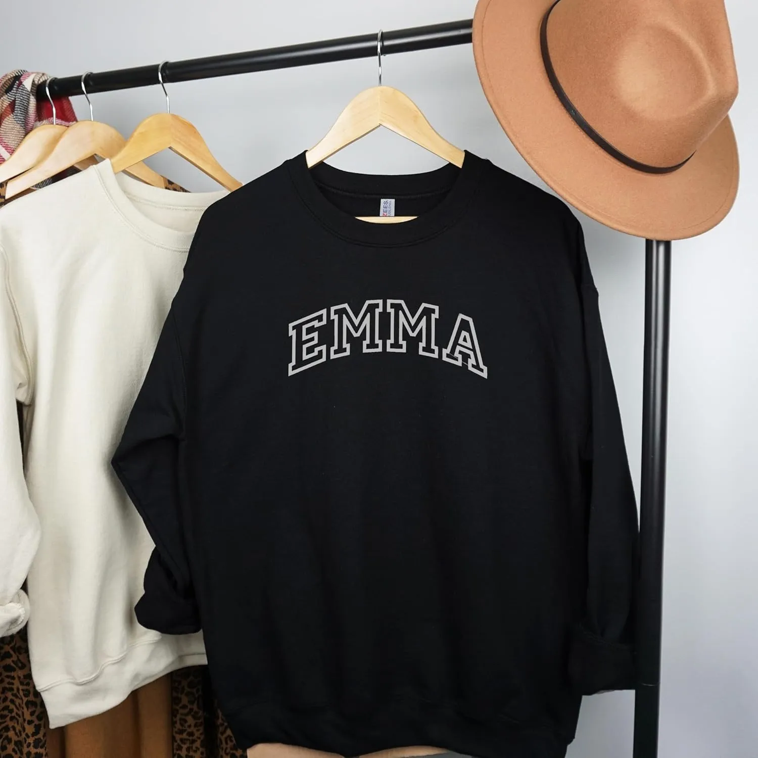 Kaufman Unisex Crewneck Sweatshirt - Custom Embroidery - Soft Cotton Blend Pullovers for Men - Pullover Sweatshirts for Women