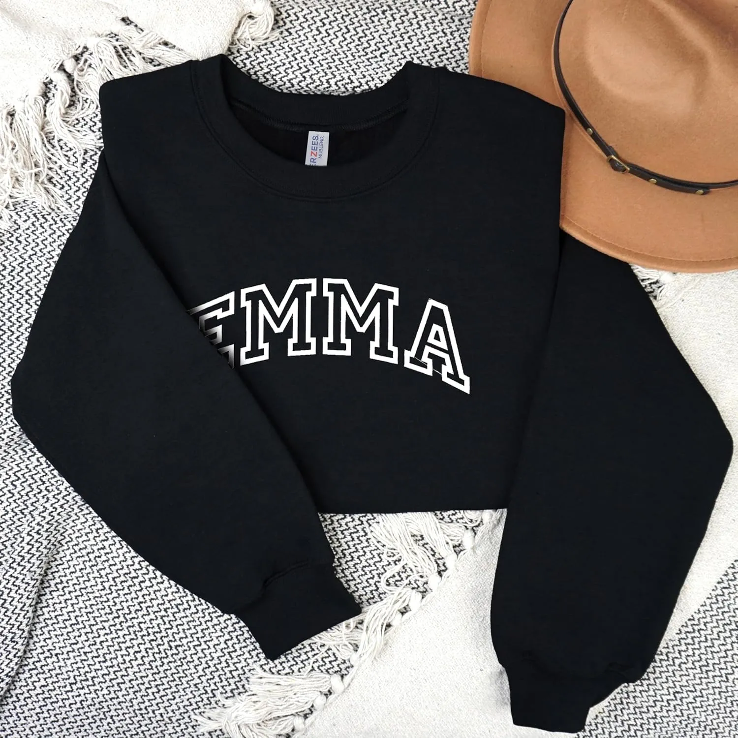 Kaufman Unisex Crewneck Sweatshirt - Custom Embroidery - Soft Cotton Blend Pullovers for Men - Pullover Sweatshirts for Women
