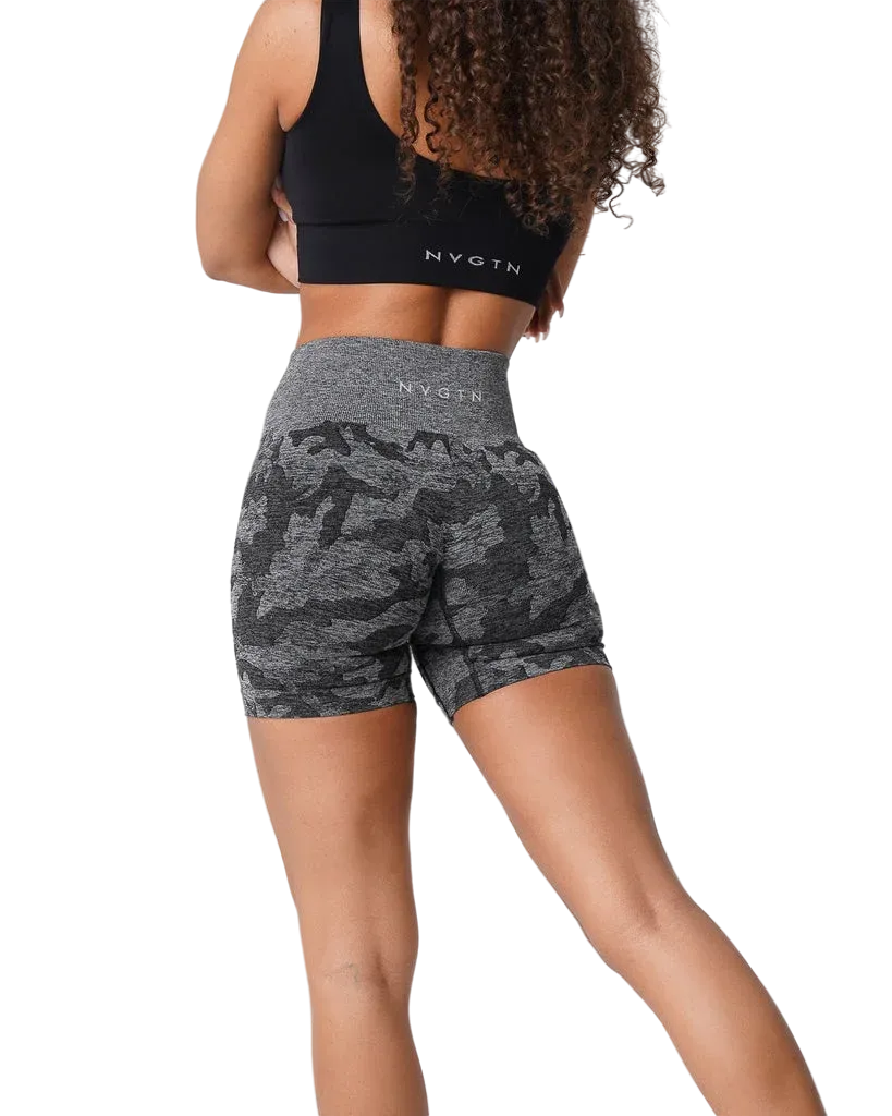 Ladies Camo Seamless running gym Shorts