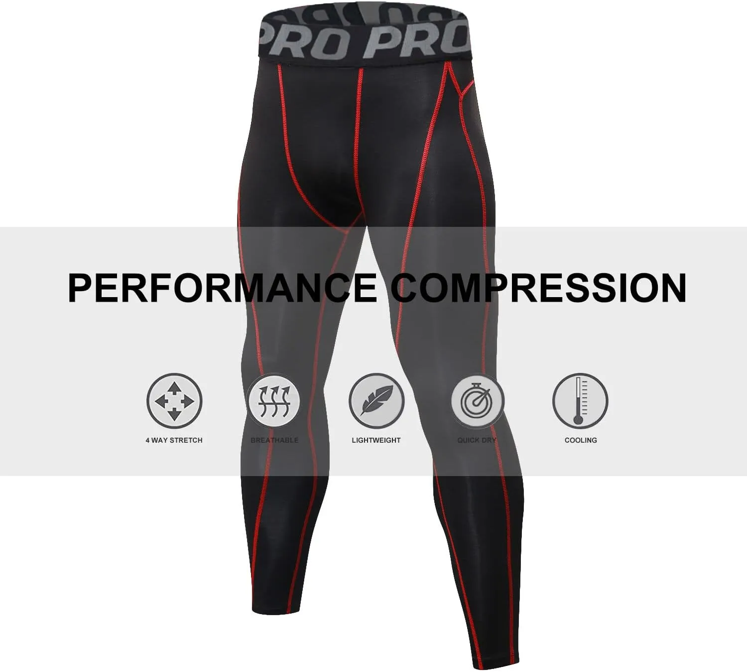 LANBAOSI Workout Compression Pants for Men 3 Pack Summer Cool Running Basketball Leggings Quick Dry Yoga Gym Tights Baselayer
