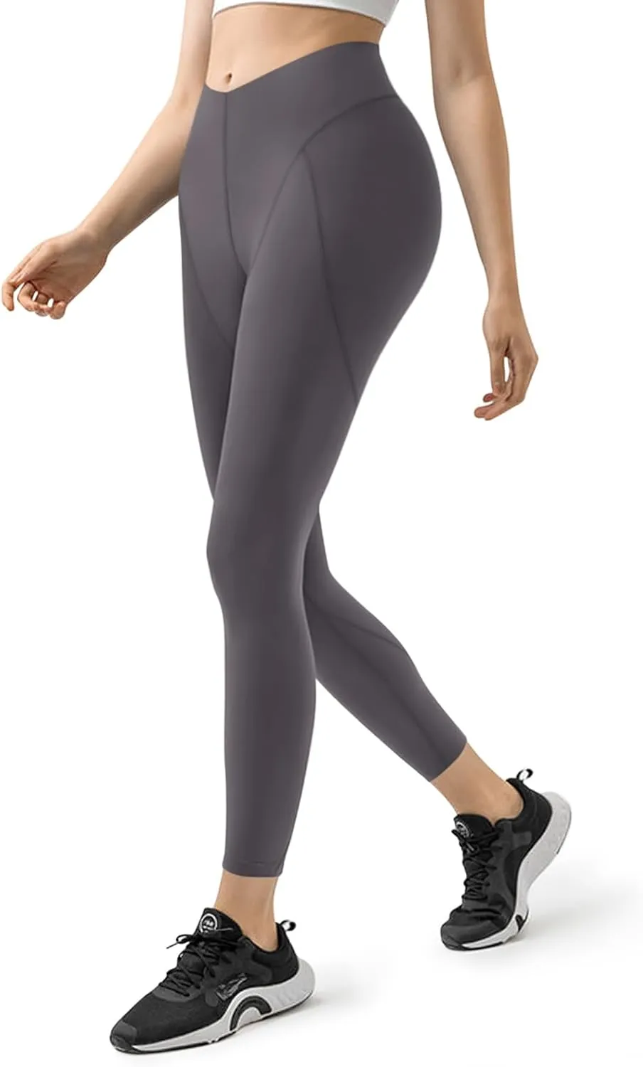 LASLULU V-High Waist Workout Leggings for Women 26" Tummy Control Buttery Soft Compression Leggings Yoga Workout Pants