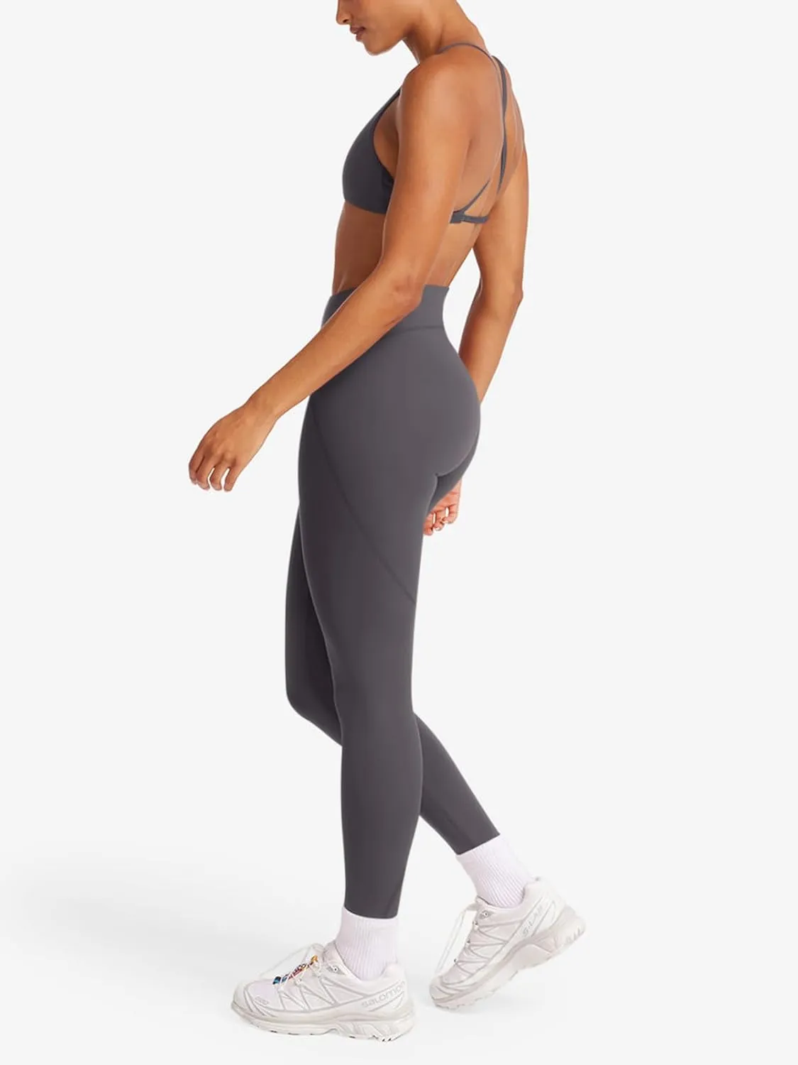 LASLULU V-High Waist Workout Leggings for Women 26" Tummy Control Buttery Soft Compression Leggings Yoga Workout Pants