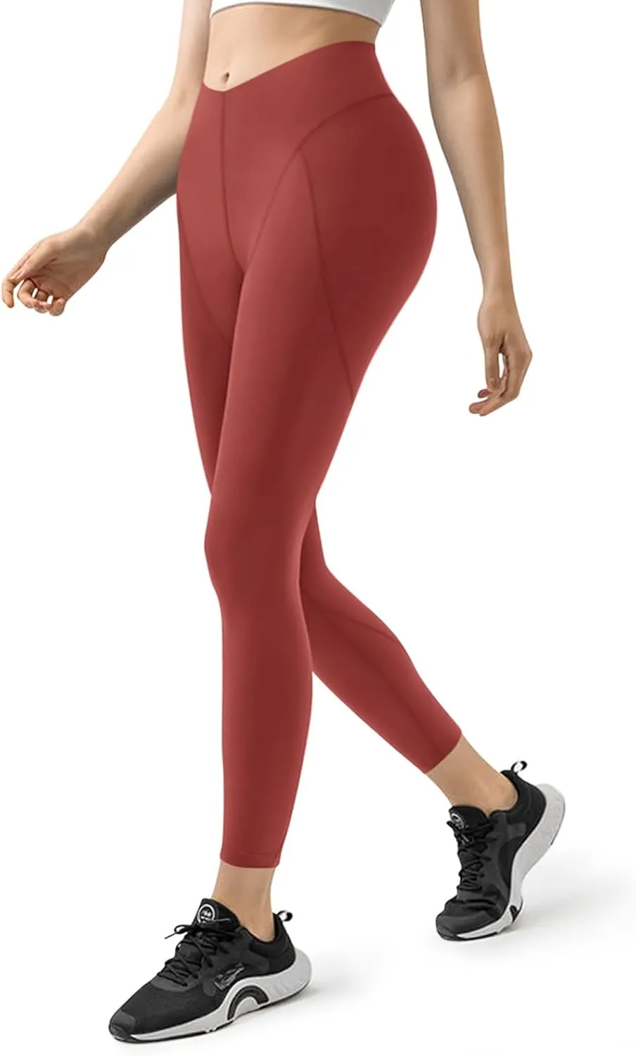 LASLULU V-High Waist Workout Leggings for Women 26" Tummy Control Buttery Soft Compression Leggings Yoga Workout Pants
