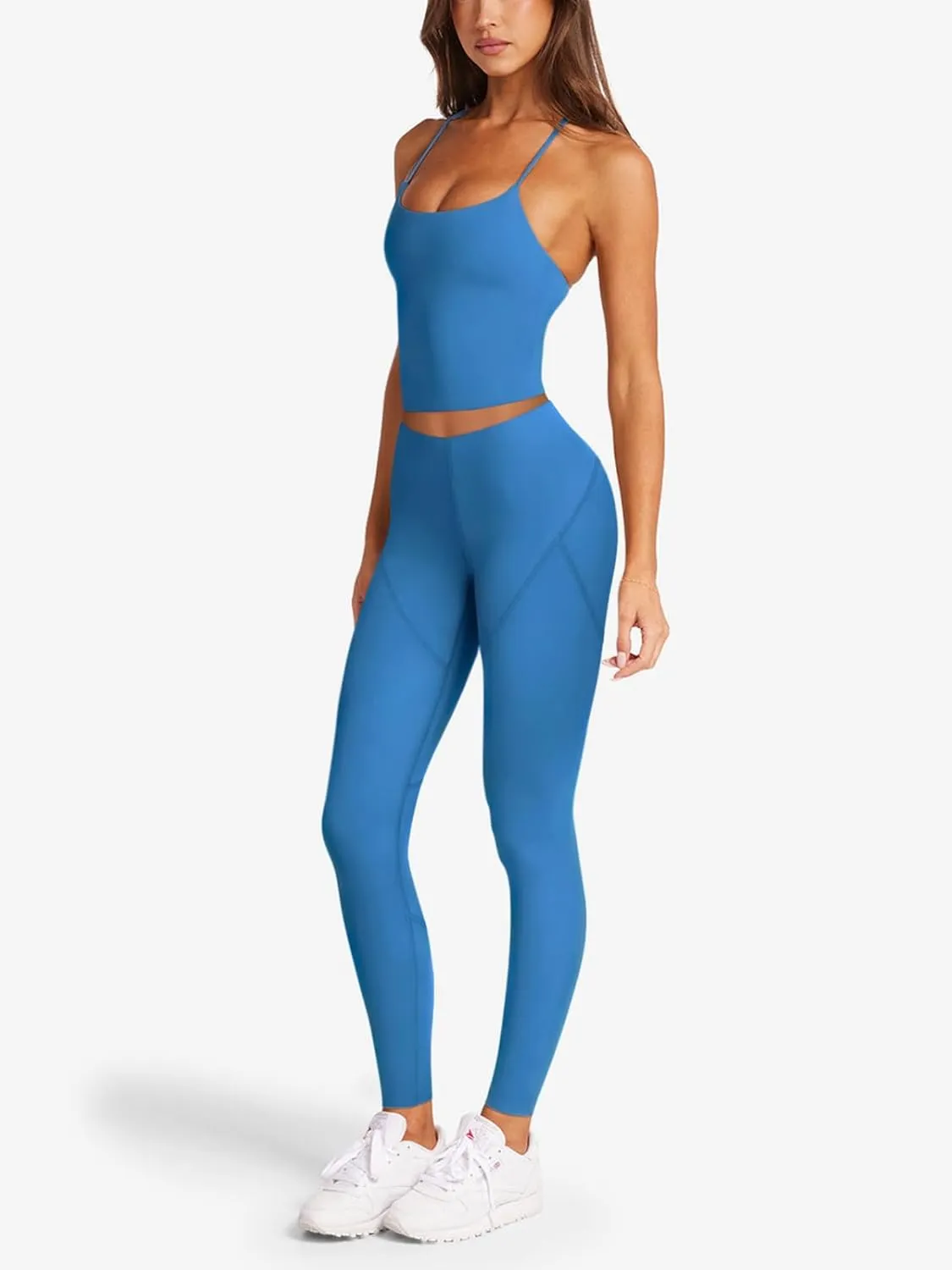 LASLULU V-High Waist Workout Leggings for Women 26" Tummy Control Buttery Soft Compression Leggings Yoga Workout Pants
