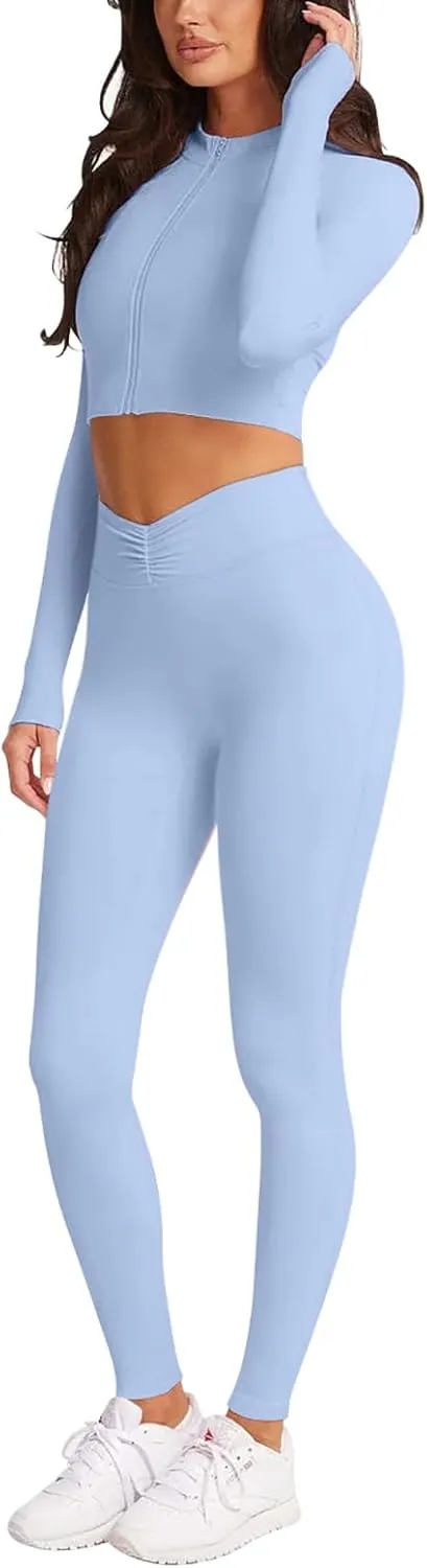 LASLULU V-High Waisted Workout Leggings for Women 28" Gathered Buttery Soft Compression Leggings Yoga Workout Pants