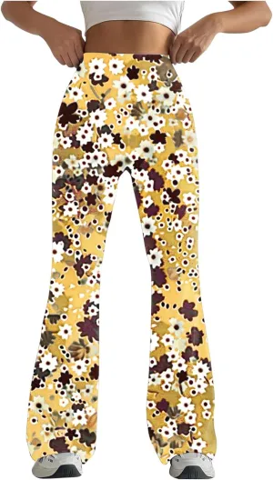 Lastesso Flare Leggings for Women Fashion Aztec Graphic Print Pants Tummy Control High Waist Wide Leg Running Yoga Pants
