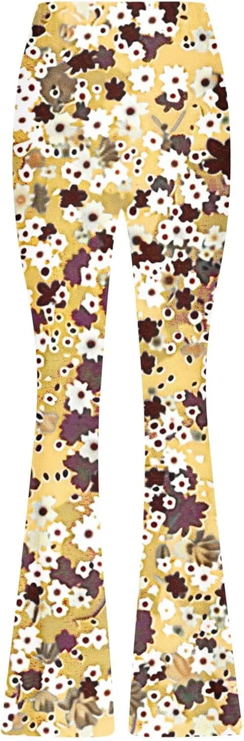 Lastesso Flare Leggings for Women Fashion Aztec Graphic Print Pants Tummy Control High Waist Wide Leg Running Yoga Pants