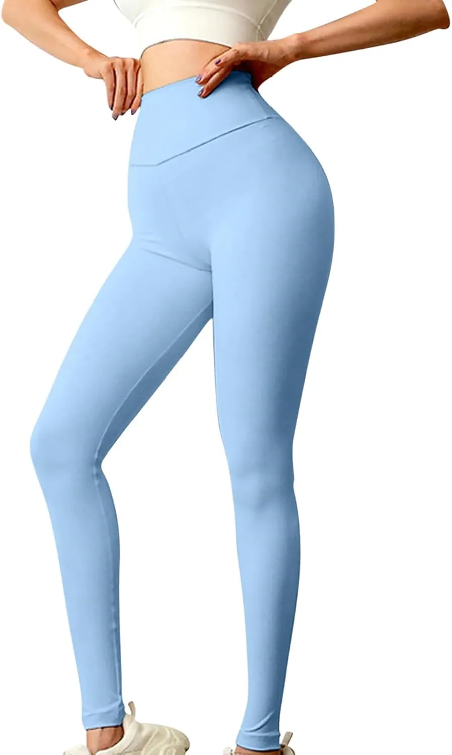 Lastesso Workout Leggings for Women Butt Lifting High Waist Tummy Control Leggings Solid Workout Running Yoga Tights Pants