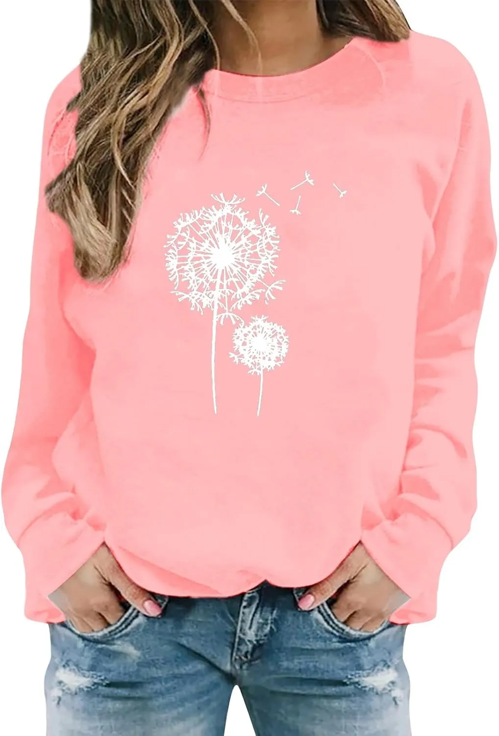 LCMTWX Crewneck Sweatshirts Women Sweatshirt Women's Butterfly Print Casual Fashion Sweatshirt Top Womens Popular Sweaters