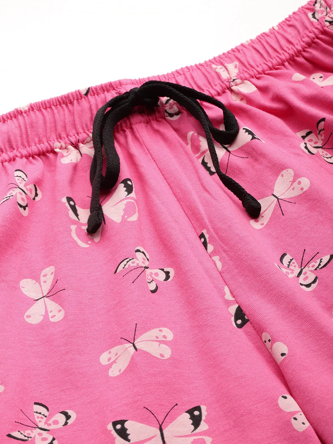 Leading Lady Women's Floral Printed Cotton Mid Rise Bermuda Shorts with Pocket & inner elastic Regular Fit Casual Lounge Shorts [SHO-2033-1]