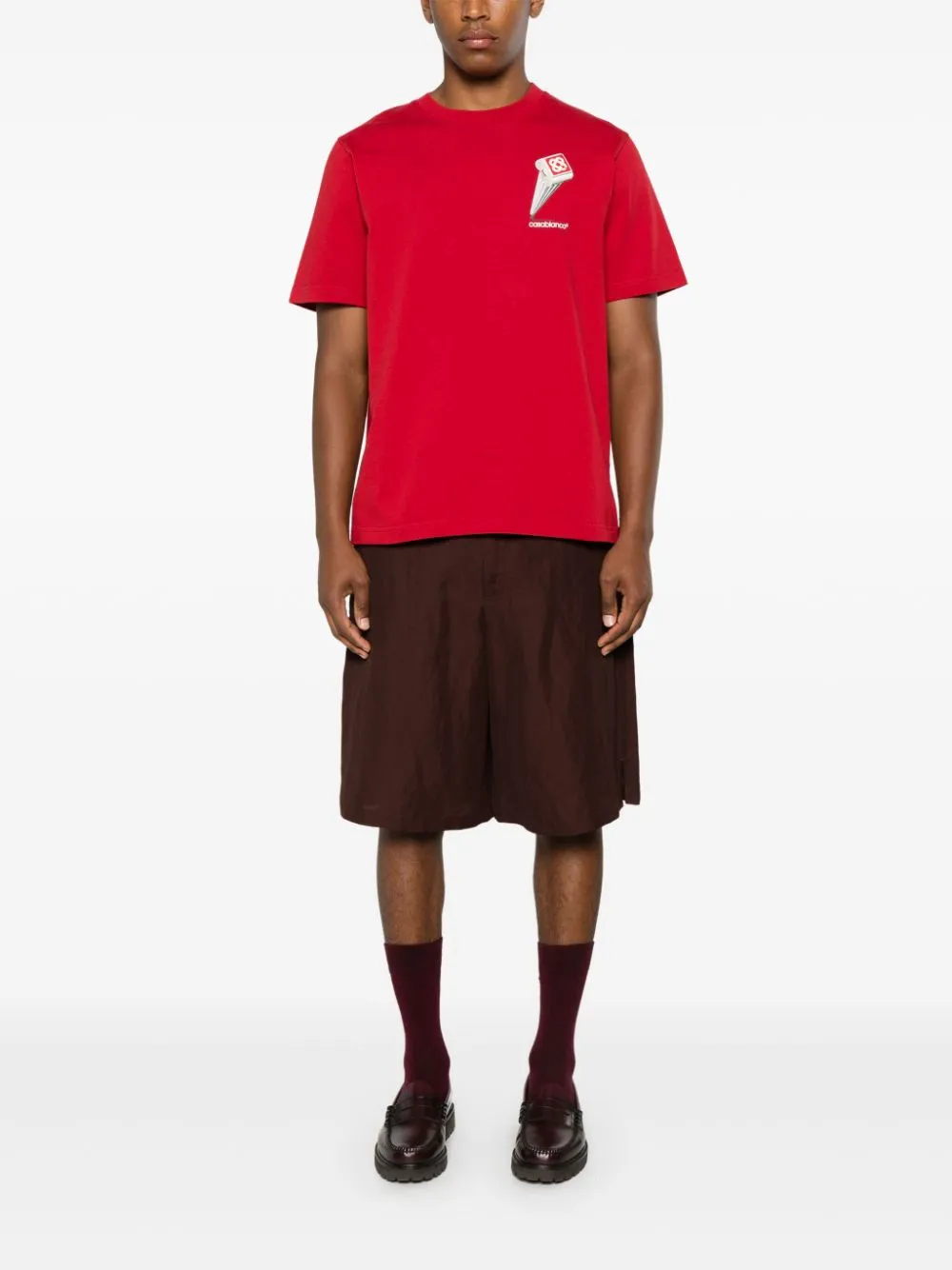 Leaning Column-print T-shirt
